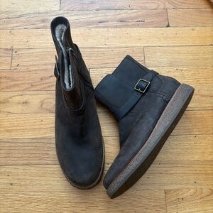 UGG Black Ankle Boots with Buckle